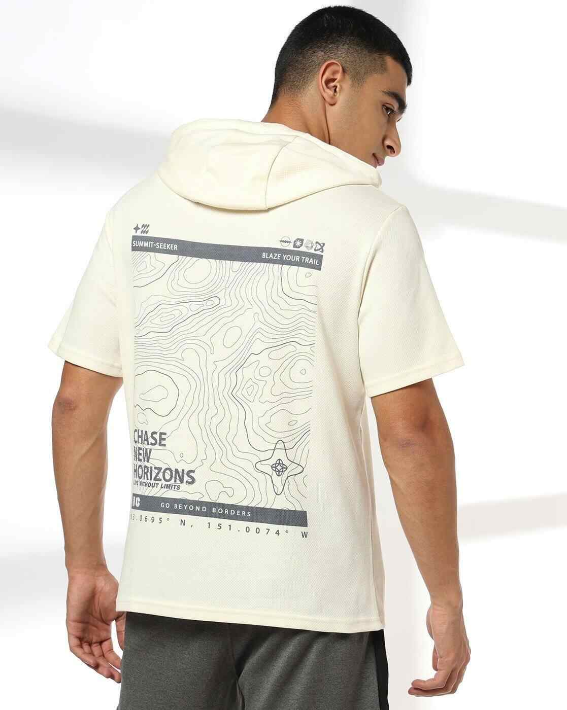 Men Graphic Print Regular Fit Hooded T-Shirt