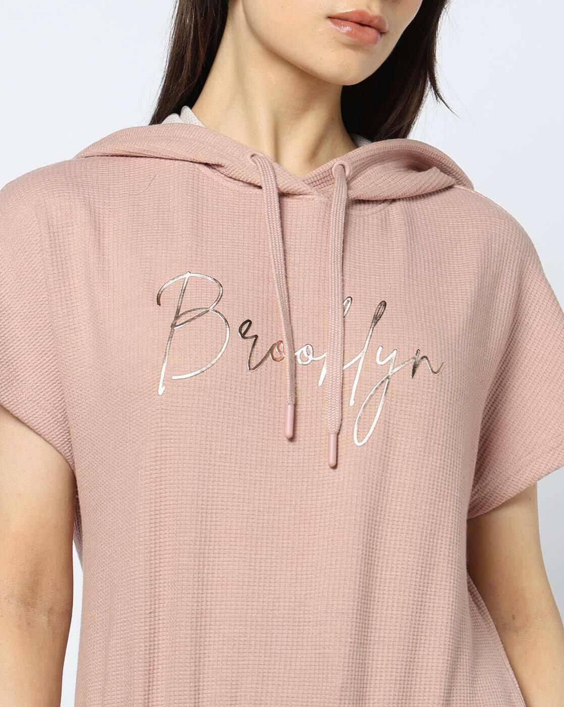 Teamspirit | Women Waffle Boxy Fit Hoodie Top With Sticker Artwork|5