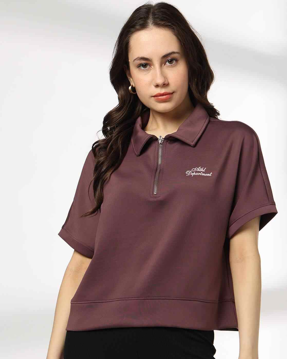 Women Boxy Fit Polo T-Shirt