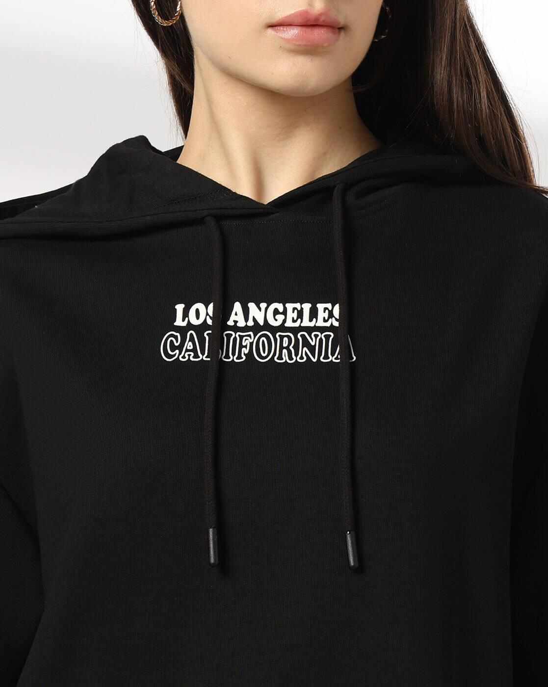 Teamspirit | Women Typographic Print Boxy Fit Hooded Top|3