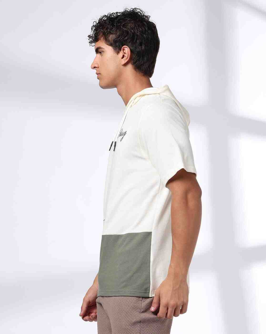Teamspirit | Men Colourblock Regular Fit Hooded T-Shirt|1