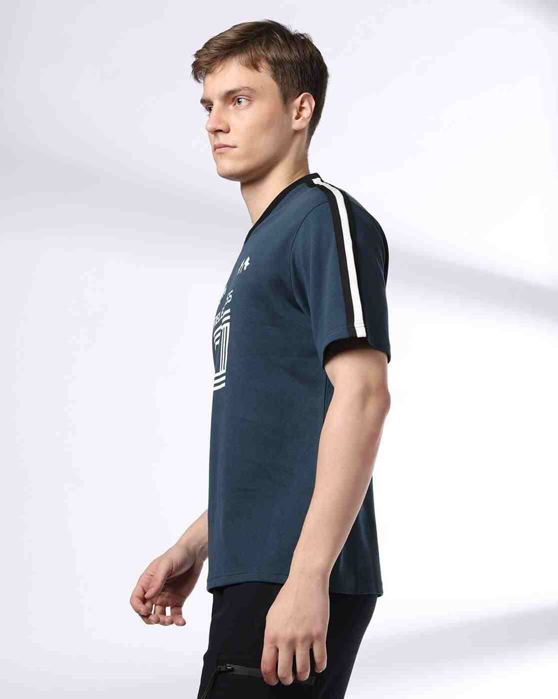 Teamspirit | Men Printed V-Neck Regular Fit T-Shirt|1