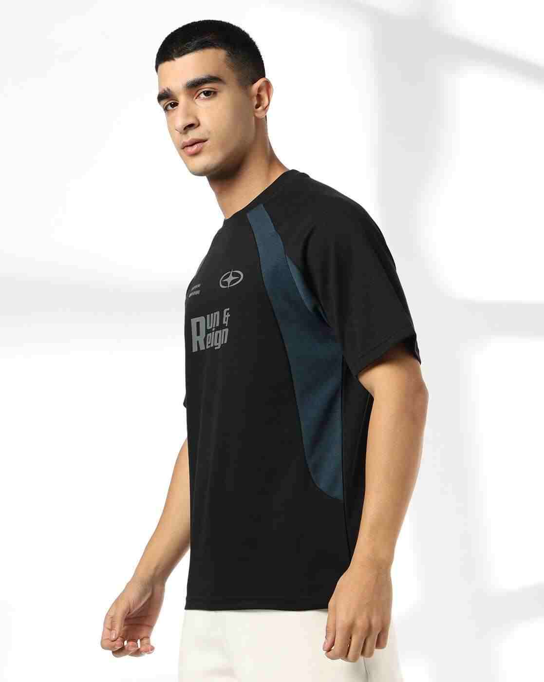 Teamspirit | Men Reflective Print Regular Fit Crew-Neck T-Shrit|1