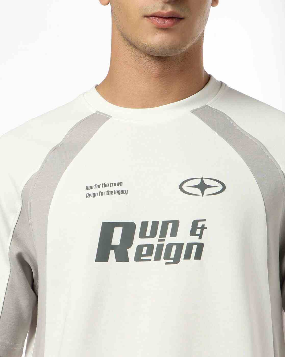 Teamspirit | Men Reflective Print Regular Fit Crew-Neck T-Shrit|4