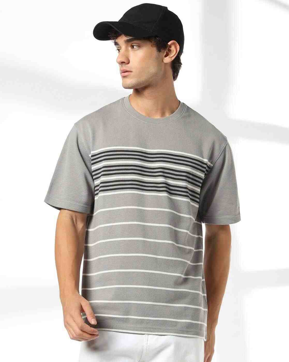 Teamspirit | Men Striped Regular Fit T-Shirt|0