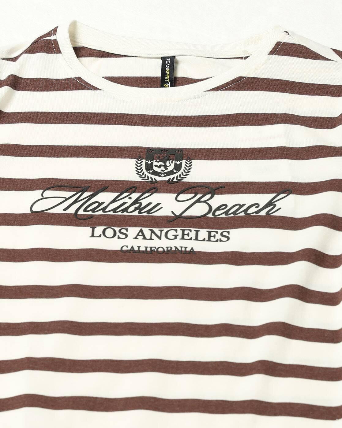 Teamspirit | Women Striped Regular Fit Crew-Neck T-Shirt|5