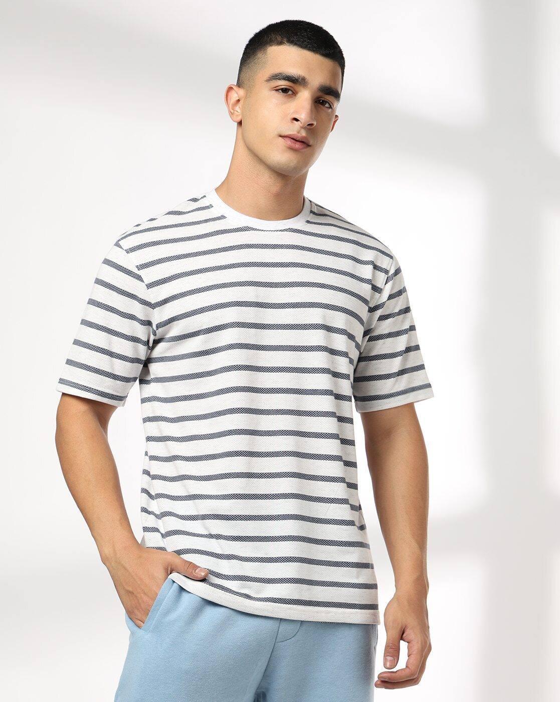 Teamspirit | Men Striped Regular Fit Crew-Neck T-Shirt|0