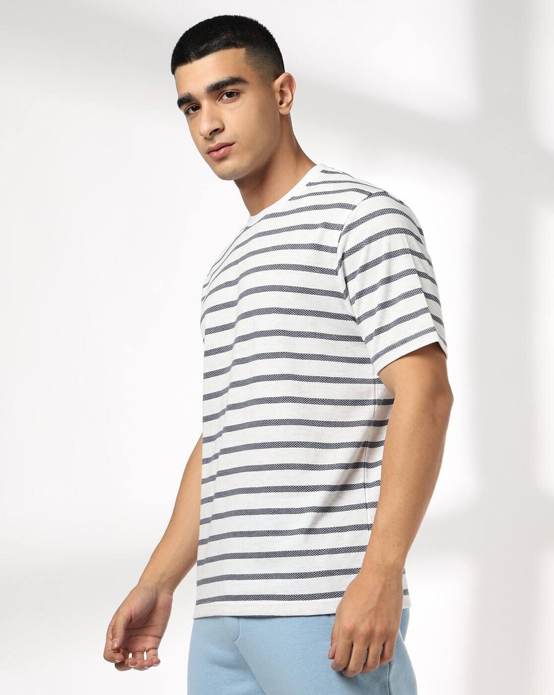 Teamspirit | Men Striped Regular Fit Crew-Neck T-Shirt|1