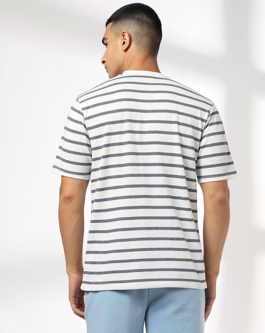 Teamspirit | Men Striped Regular Fit Crew-Neck T-Shirt|2