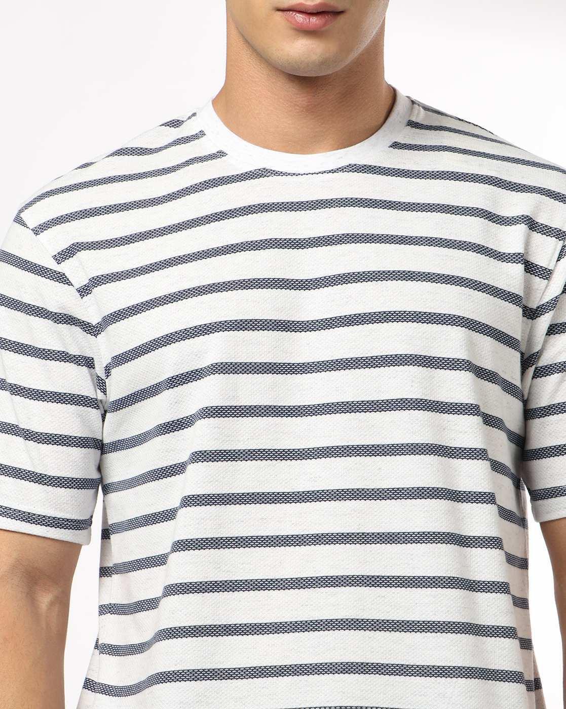 Teamspirit | Men Striped Regular Fit Crew-Neck T-Shirt|3