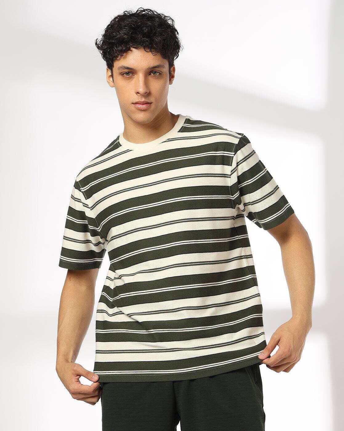 Teamspirit | Men Striped Regular Fit Crew-Neck T-Shirt|0