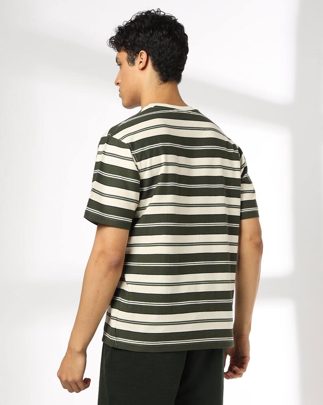 Teamspirit | Men Striped Regular Fit Crew-Neck T-Shirt|2