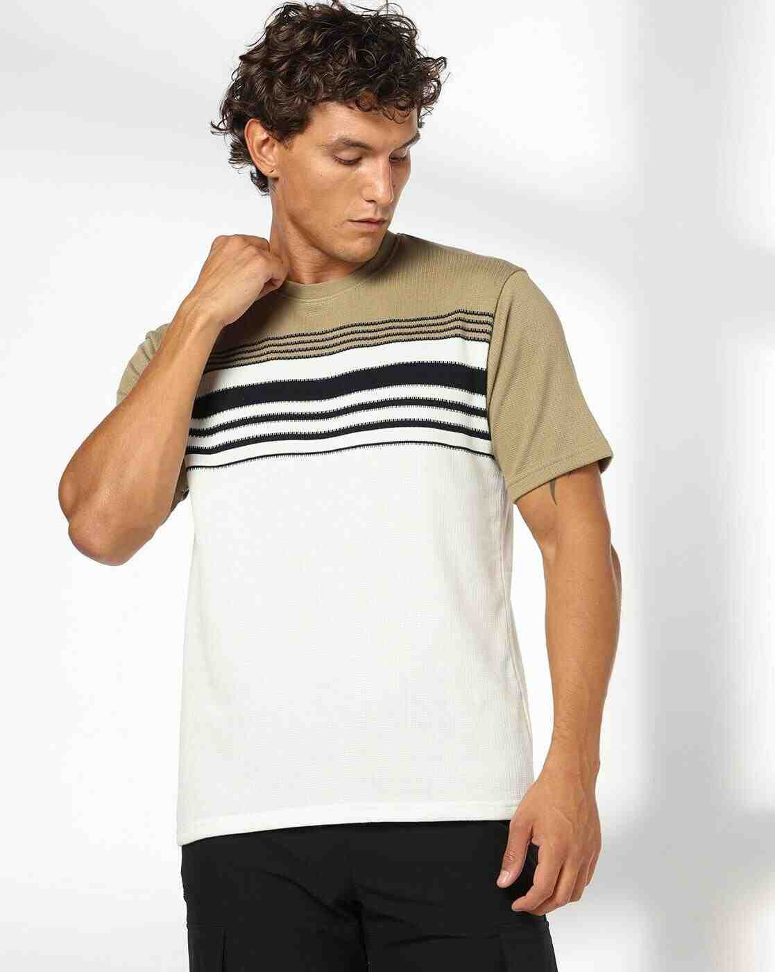 Teamspirit | Men Striped Regular Fit Crew-Neck T-Shirt|0
