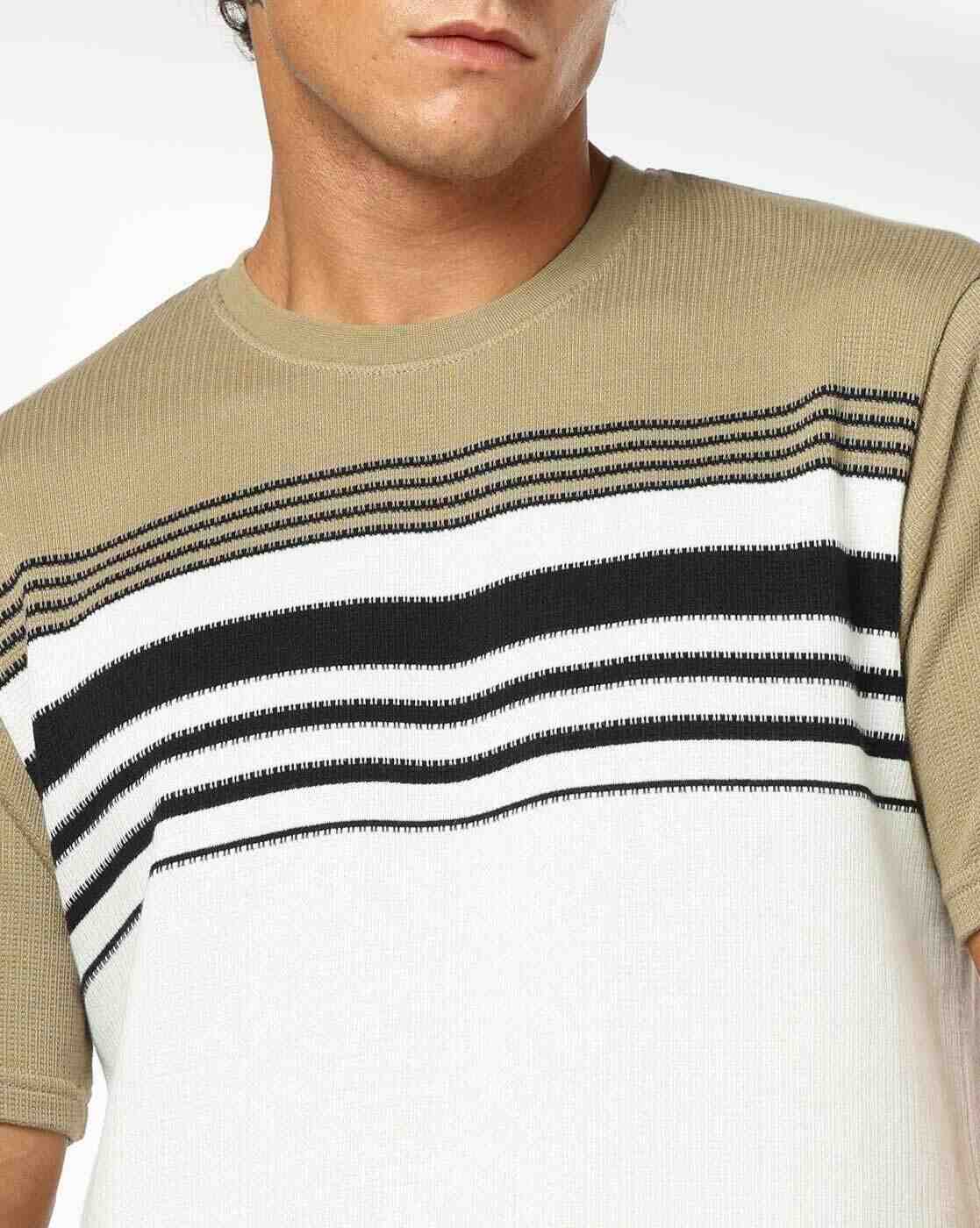 Teamspirit | Men Striped Regular Fit Crew-Neck T-Shirt|3
