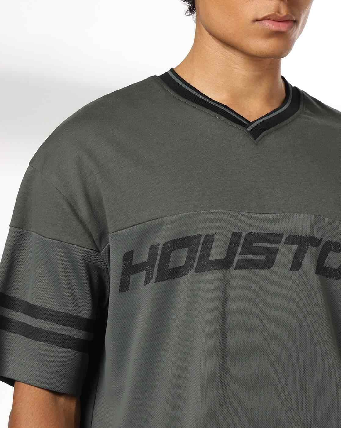 Teamspirit | Men Printed V-Neck Boxy Fit T-Shirt|4