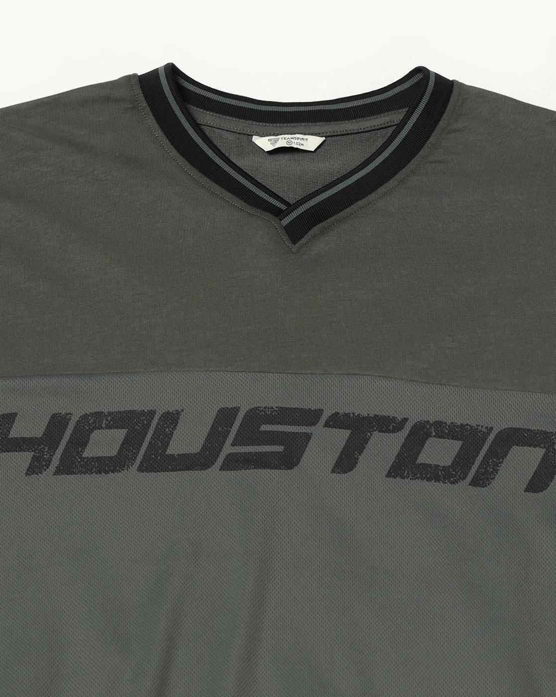 Teamspirit | Men Printed V-Neck Boxy Fit T-Shirt|5
