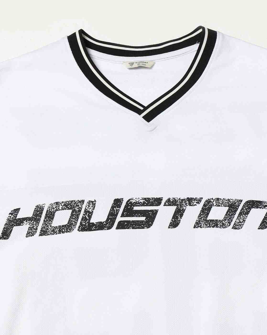 Teamspirit | Men Printed V-Neck Boxy Fit T-Shirt|5
