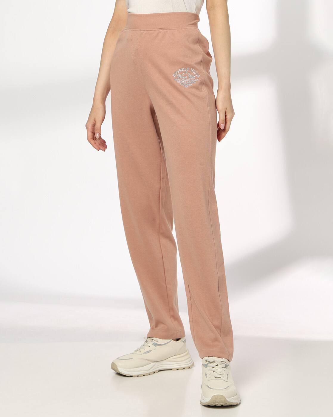 Teamspirit | Women Typographic Embroidered Straight Fit Track Pants|0