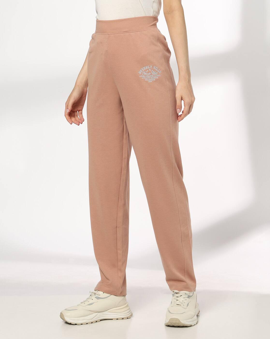 Teamspirit | Women Typographic Embroidered Straight Fit Track Pants|1