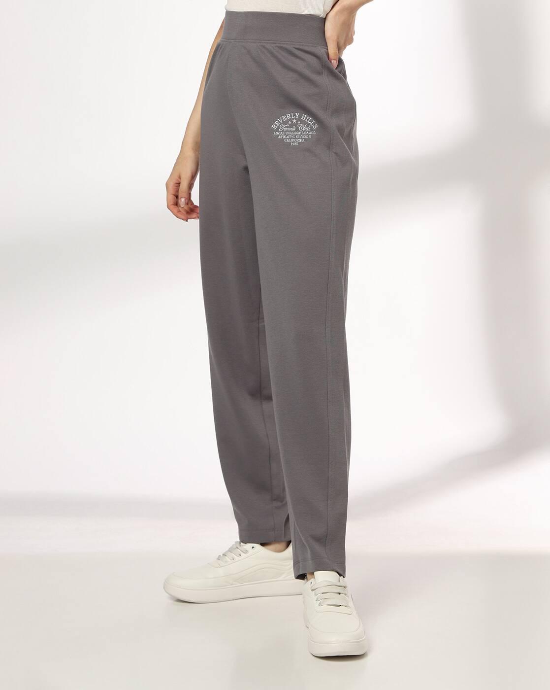 Teamspirit | Women Typographic Embroidered Straight Fit Track Pants|1