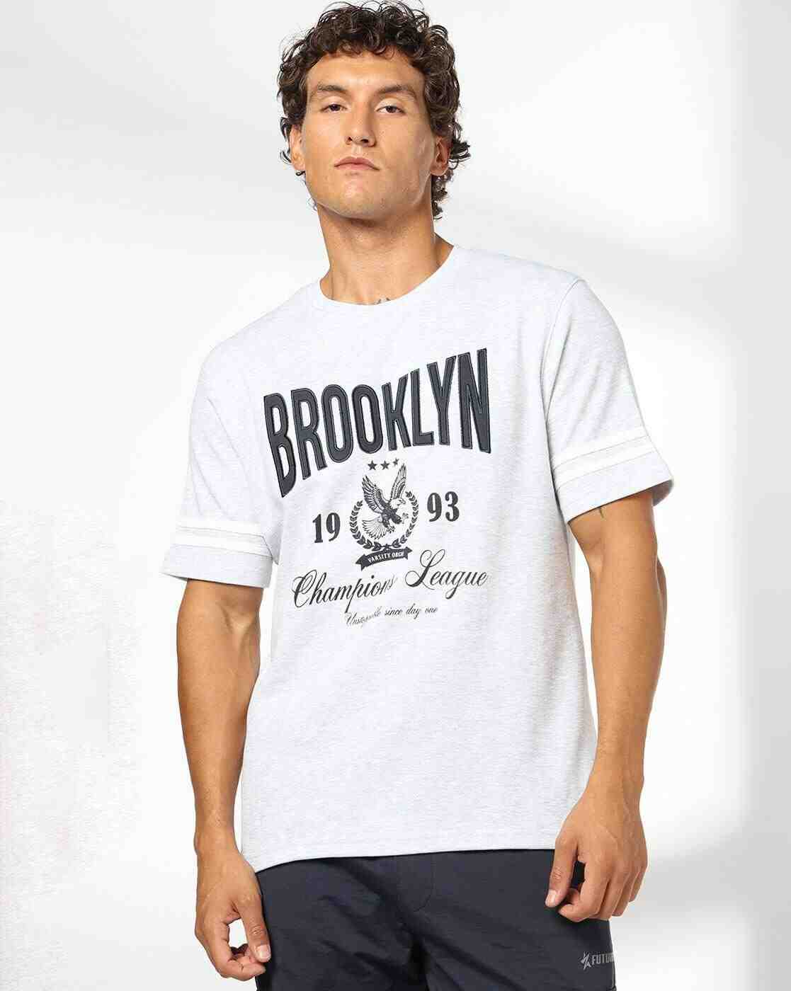Teamspirit | Men Typographic Print Regular Fit Crew-Neck T-Shirt|0