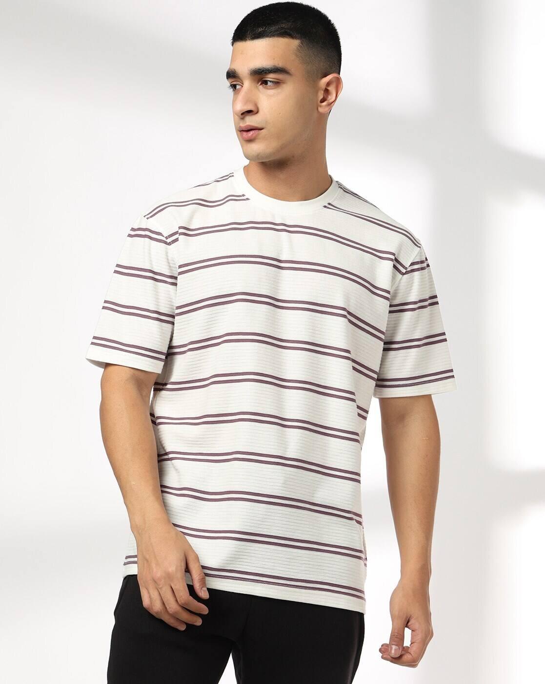 Teamspirit | Men Striped Regular Fit Crew-Neck T-Shirt|0
