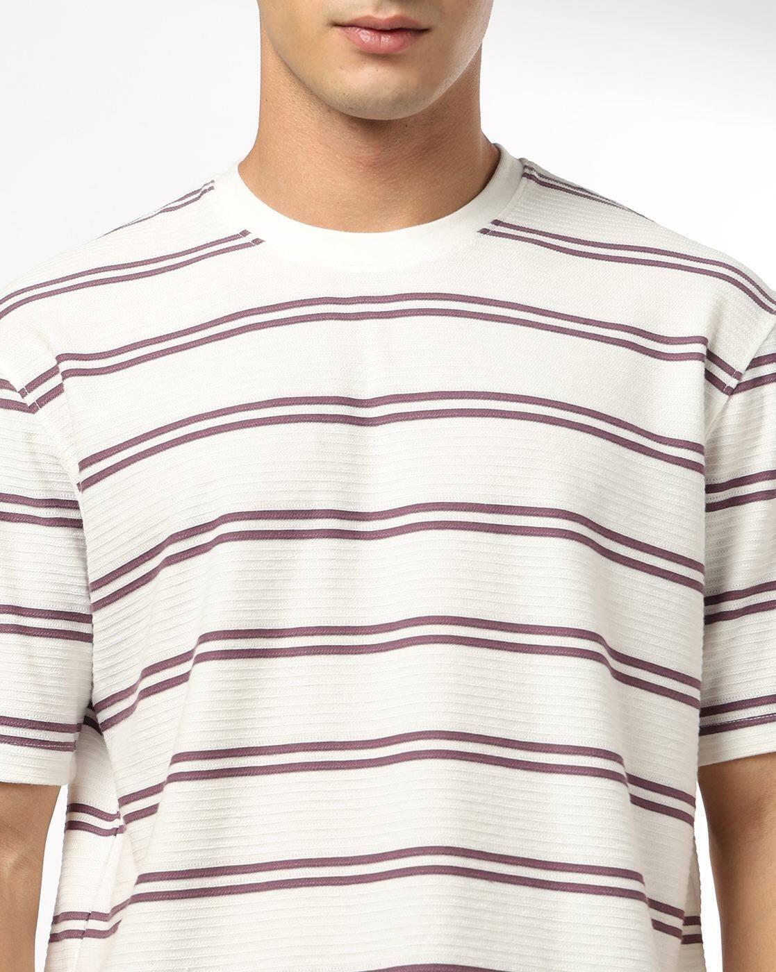 Teamspirit | Men Striped Regular Fit Crew-Neck T-Shirt|3