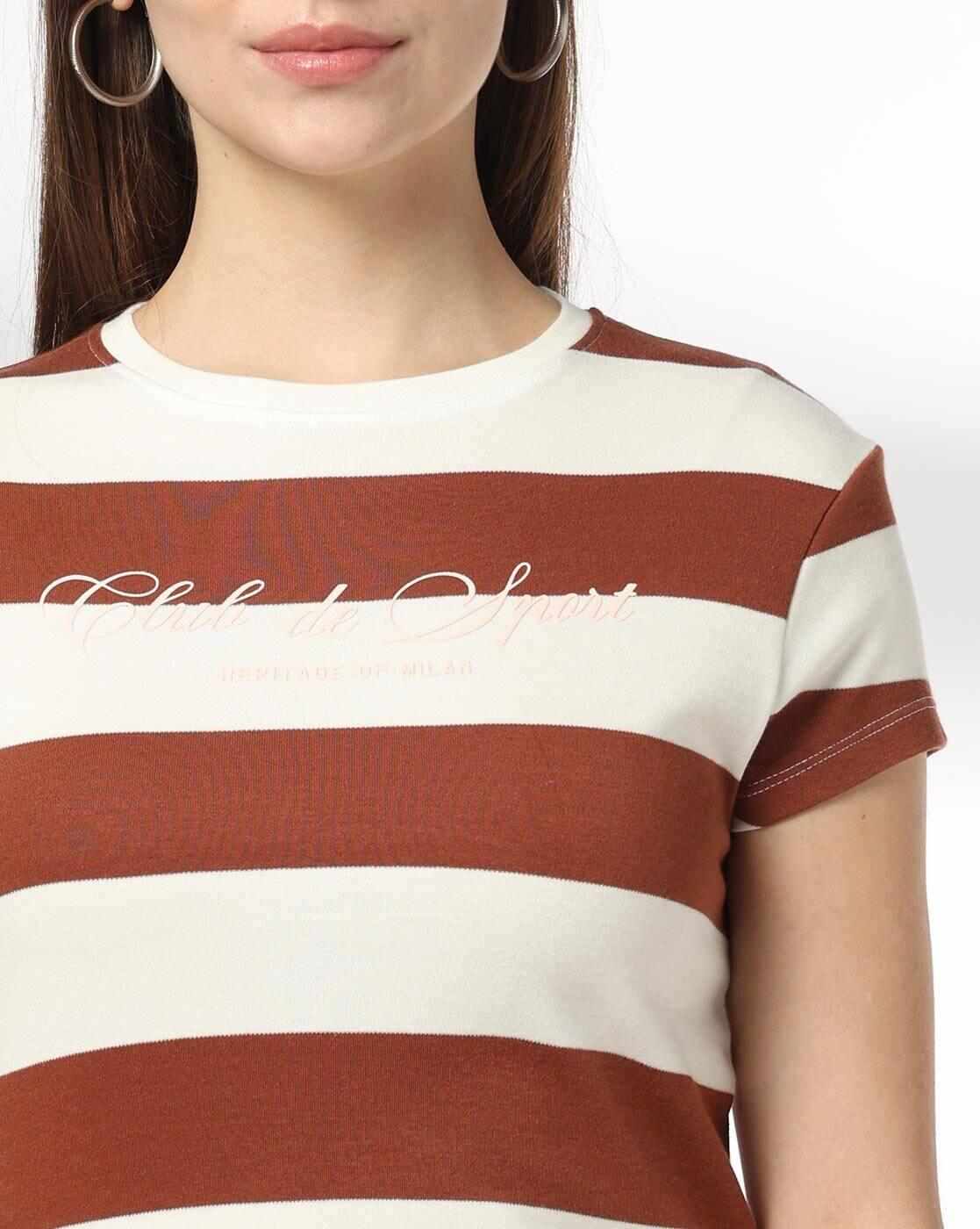 Teamspirit | Women Striped Regular Fit T-Shirt|3
