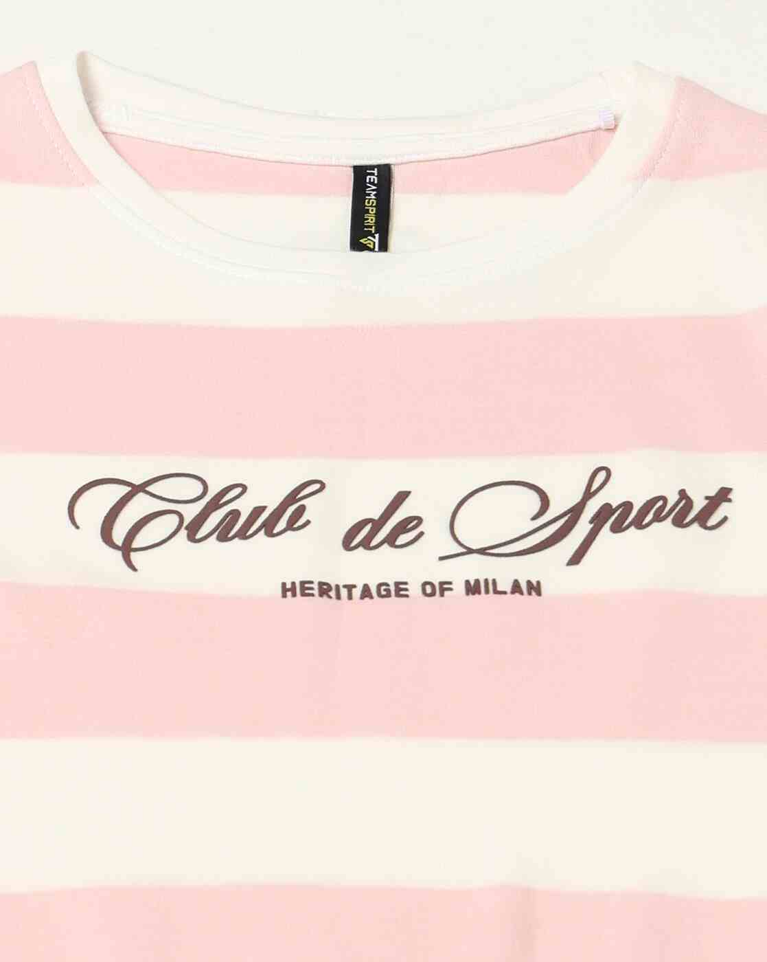 Teamspirit | Women Striped Regular Fit Crew-Neck T-Shirt|4