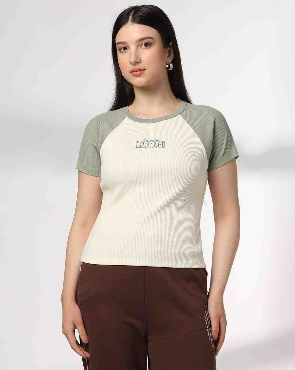 Teamspirit | Women Colourblock Fitted Round-Neck Top|0