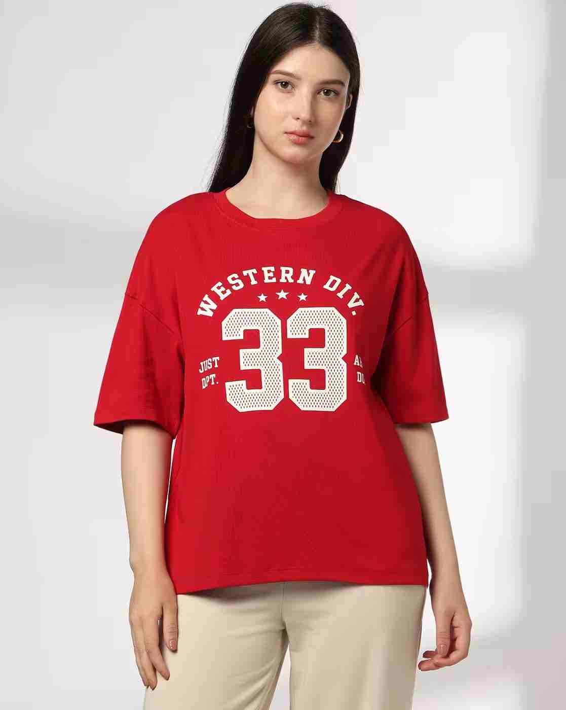 Women Typographic Print Relaxed Fit T-Shirt