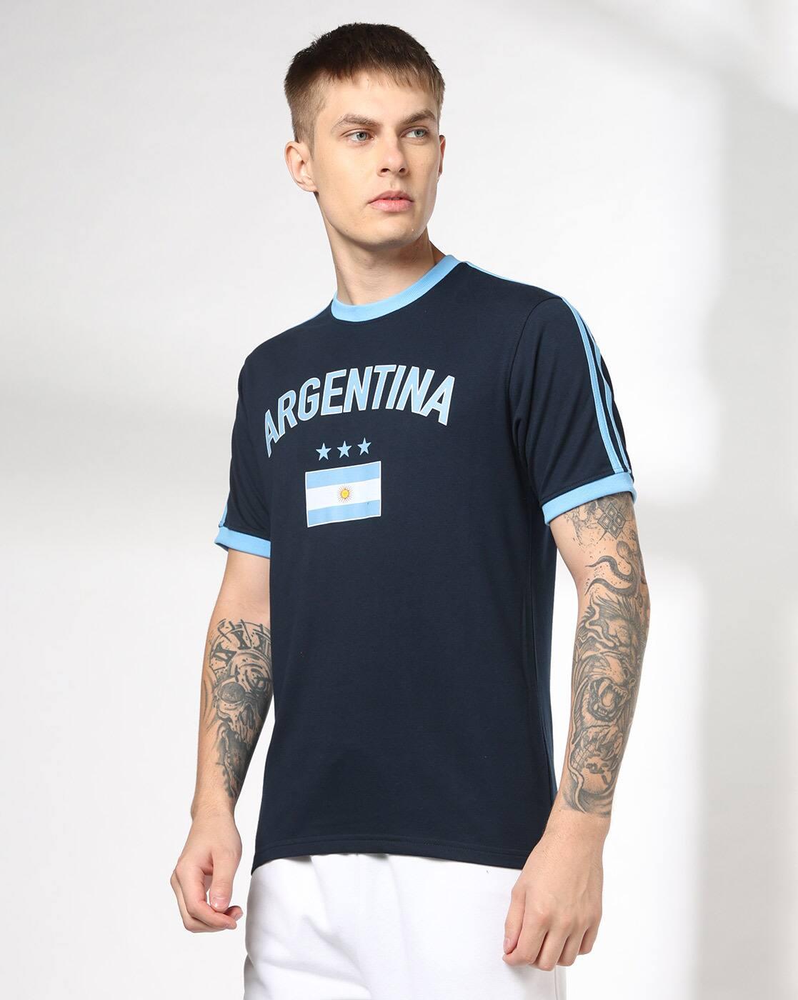 Teamspirit | Men Argentina Football Regular Fit Crew-Neck T-Shirt|0