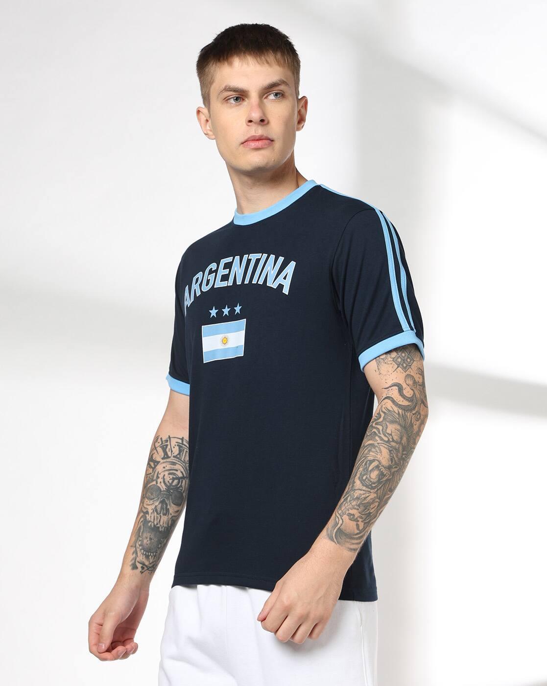 Teamspirit | Men Argentina Football Regular Fit Crew-Neck T-Shirt|1