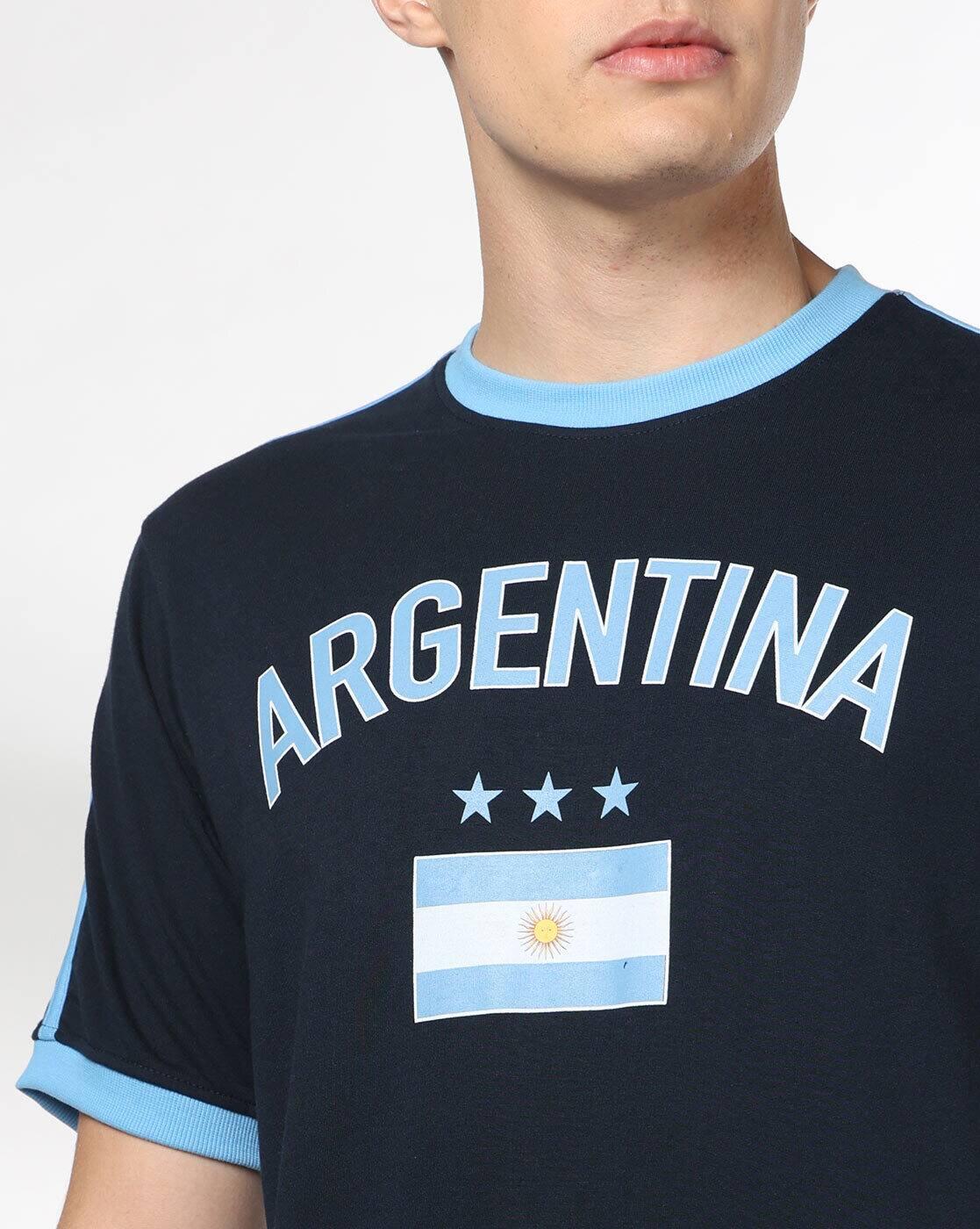 Teamspirit | Men Argentina Football Regular Fit Crew-Neck T-Shirt|3