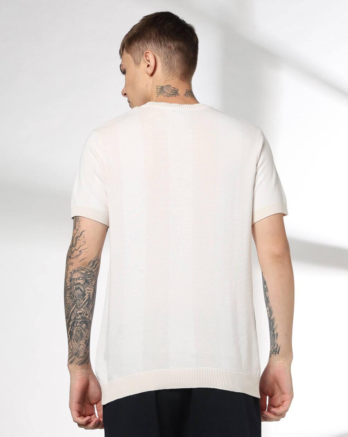 Teamspirit | Men Verti Wide Striped Regular Fit Crew-Neck T-Shirt|2