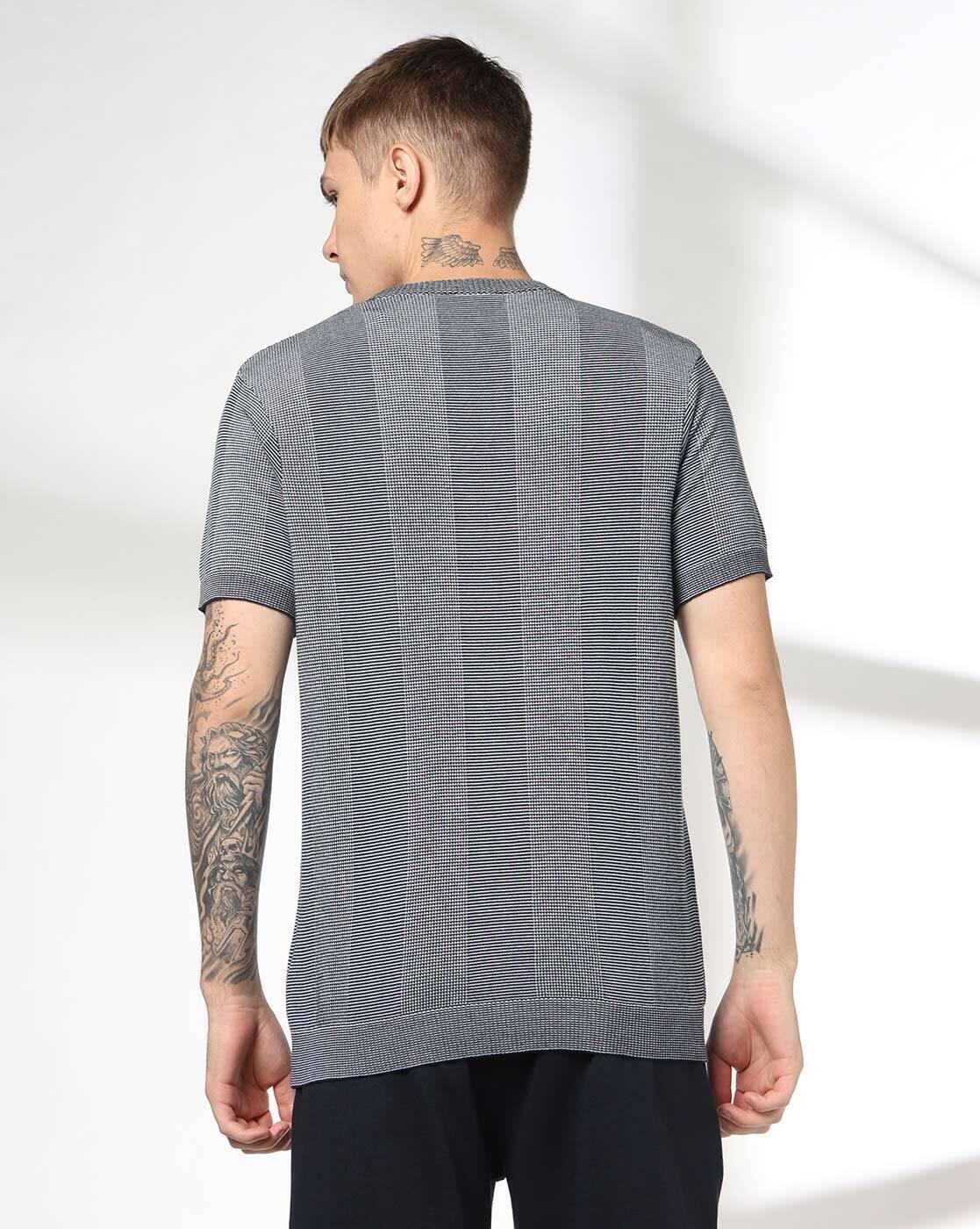 Teamspirit | Men Verti Wide Striped Regular Fit Crew-Neck T-Shirt|2