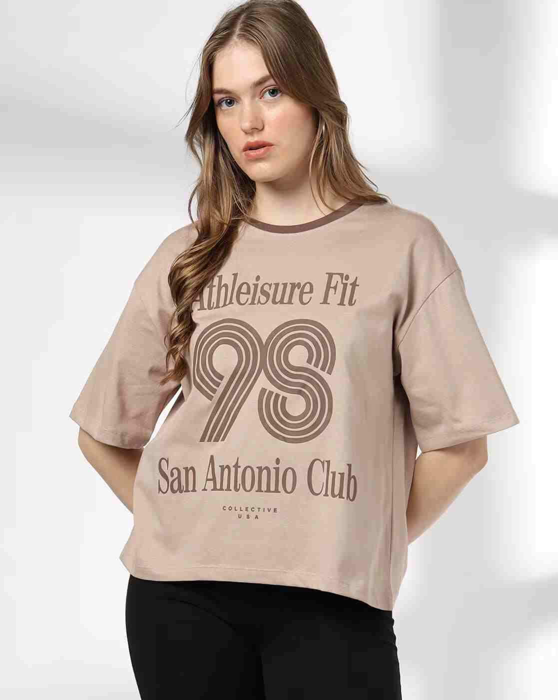Women Typographic Print Oversized Fit T-Shirt