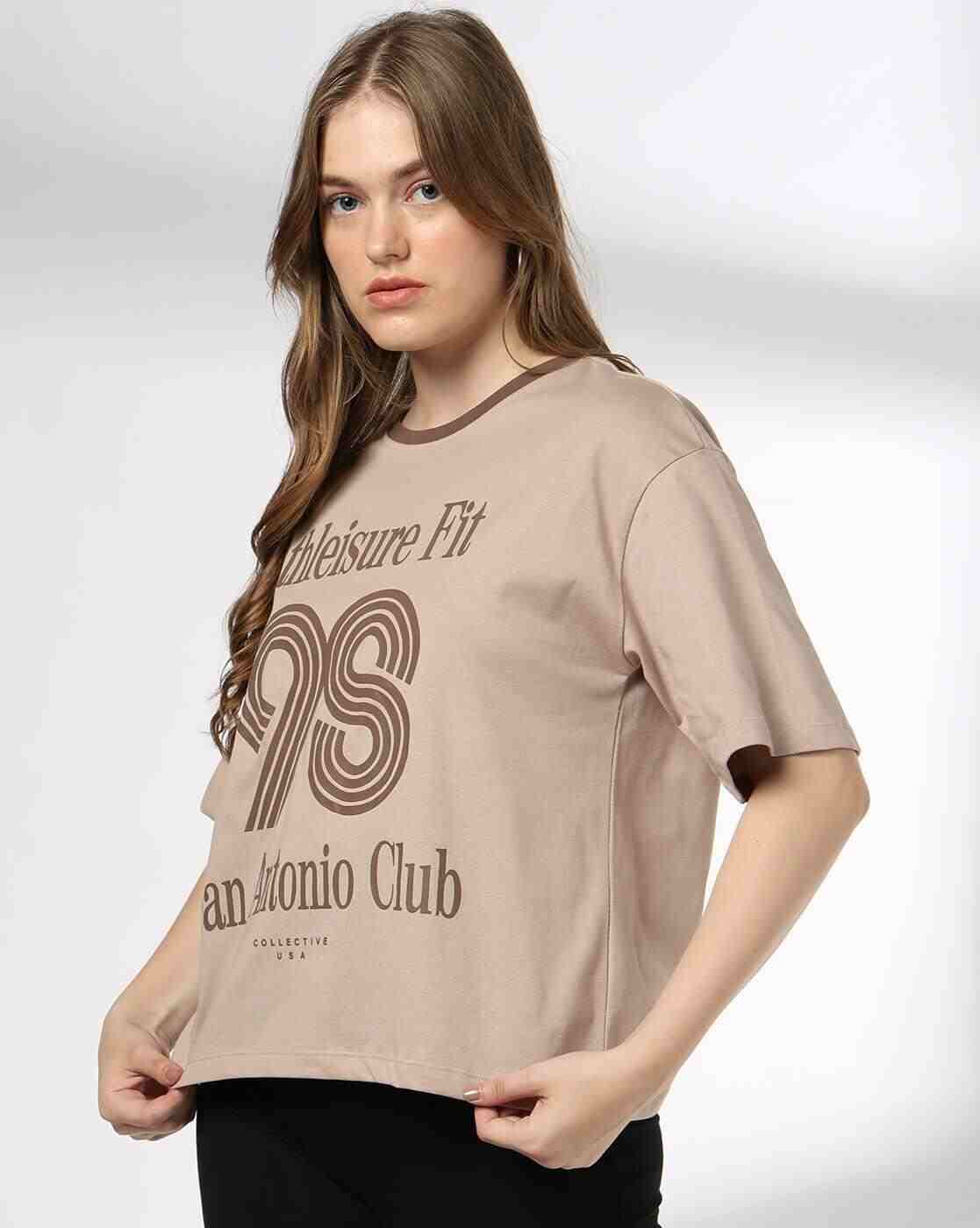 Teamspirit | Women Typographic Print Oversized Fit T-Shirt|1