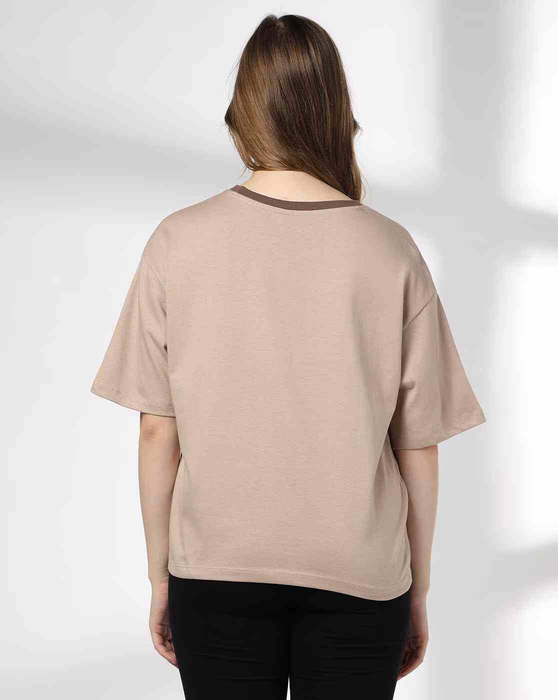 Teamspirit | Women Typographic Print Oversized Fit T-Shirt|2