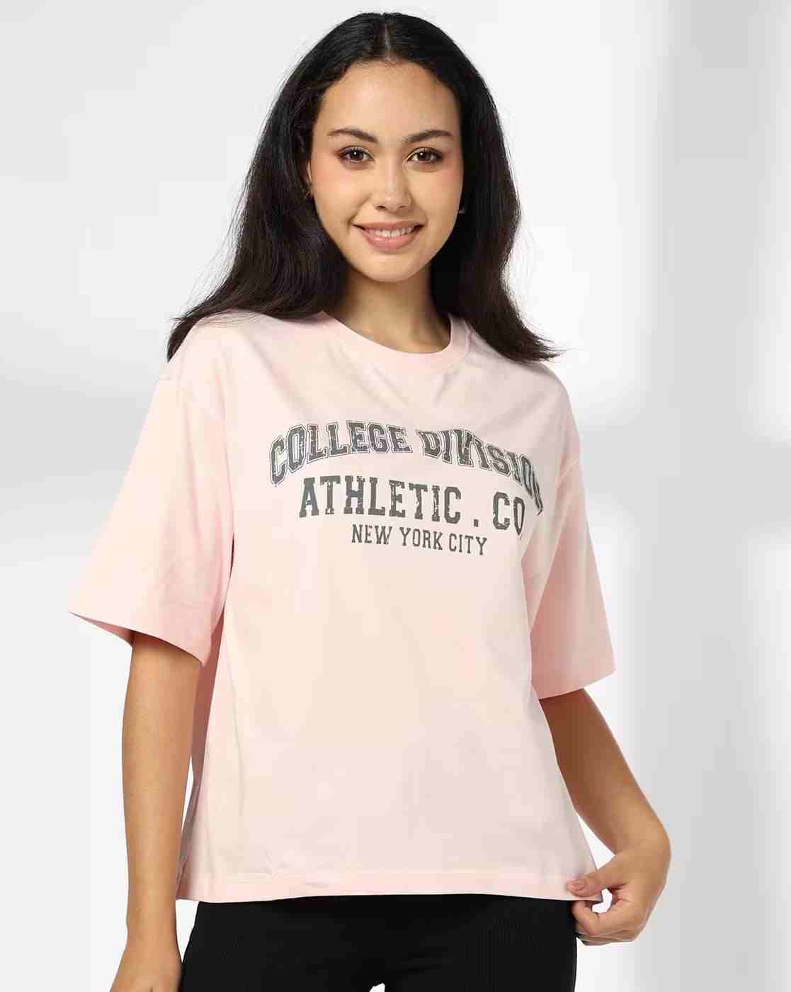 Teamspirit | Women Typographic Print Oversized Fit T-Shirt|0
