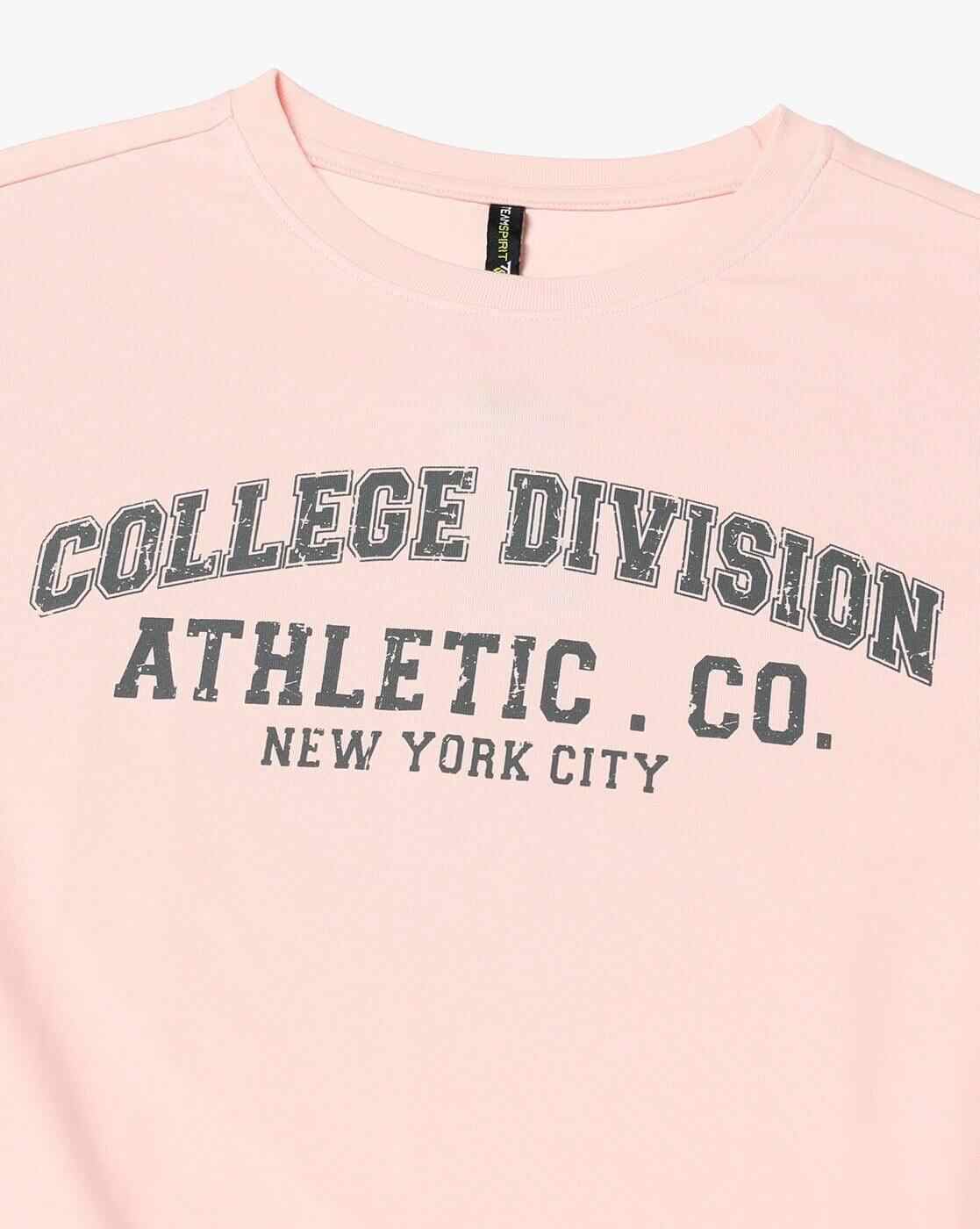 Teamspirit | Women Typographic Print Oversized Fit T-Shirt|4