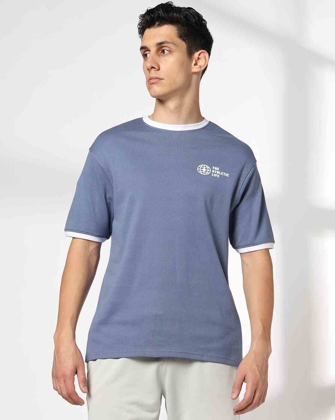 Men Typographic Print Regular Fit Crew-Neck T-Shirt