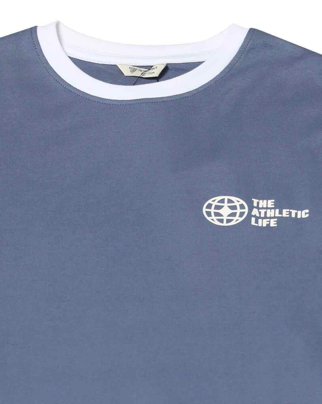 Teamspirit | Men Typographic Print Regular Fit Crew-Neck T-Shirt|4