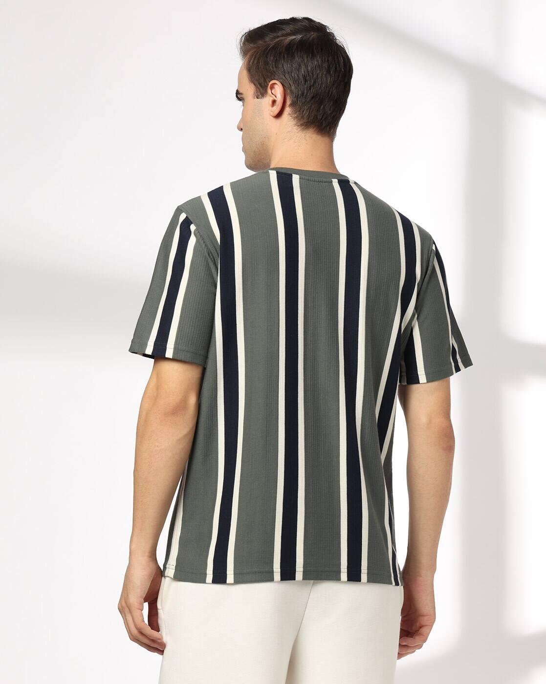 Teamspirit | Men Striped Regular Fit Crew-Neck T-Shirt|2