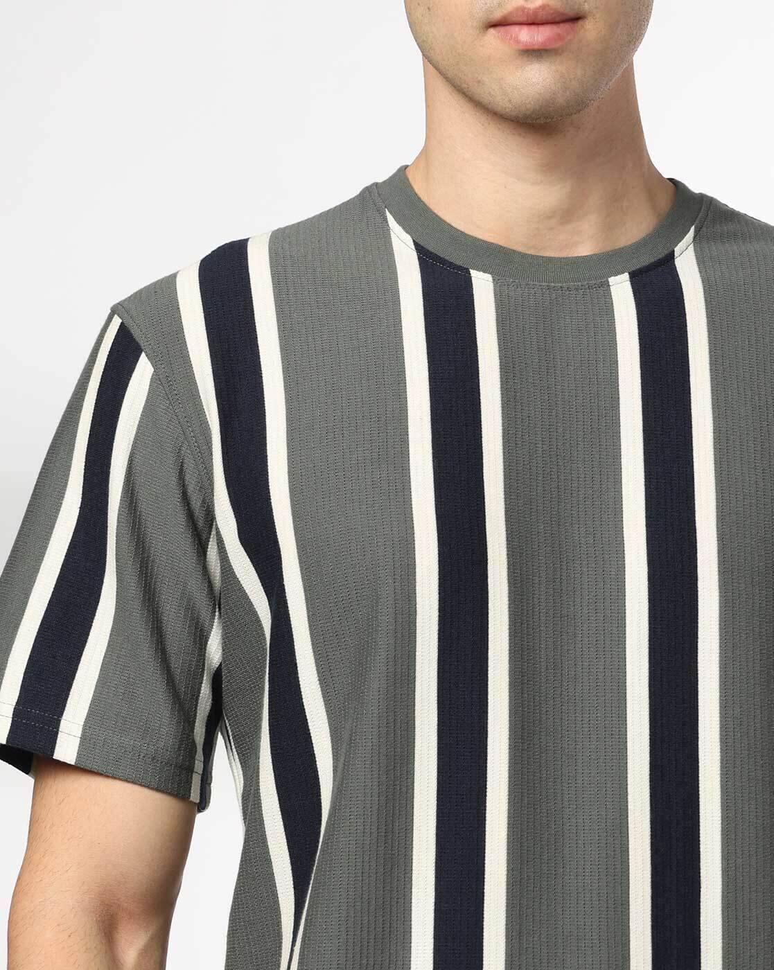 Teamspirit | Men Striped Regular Fit Crew-Neck T-Shirt|3