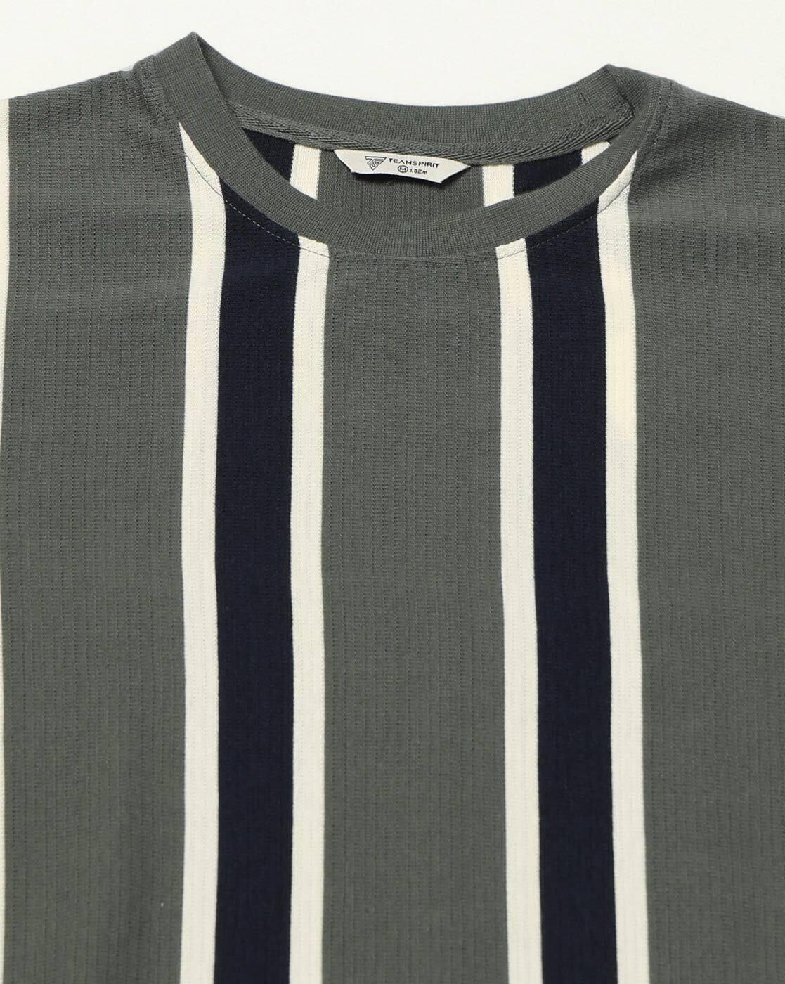 Teamspirit | Men Striped Regular Fit Crew-Neck T-Shirt|4