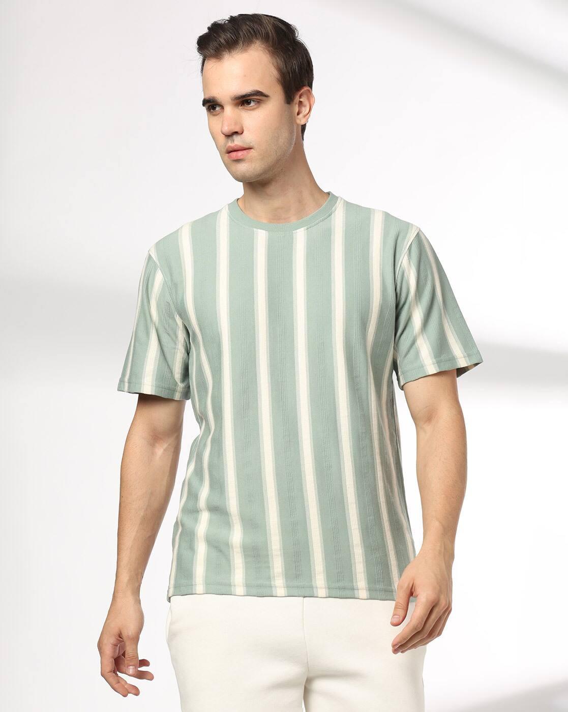 Teamspirit | Men Striped Regular Fit Crew-Neck T-Shirt|0