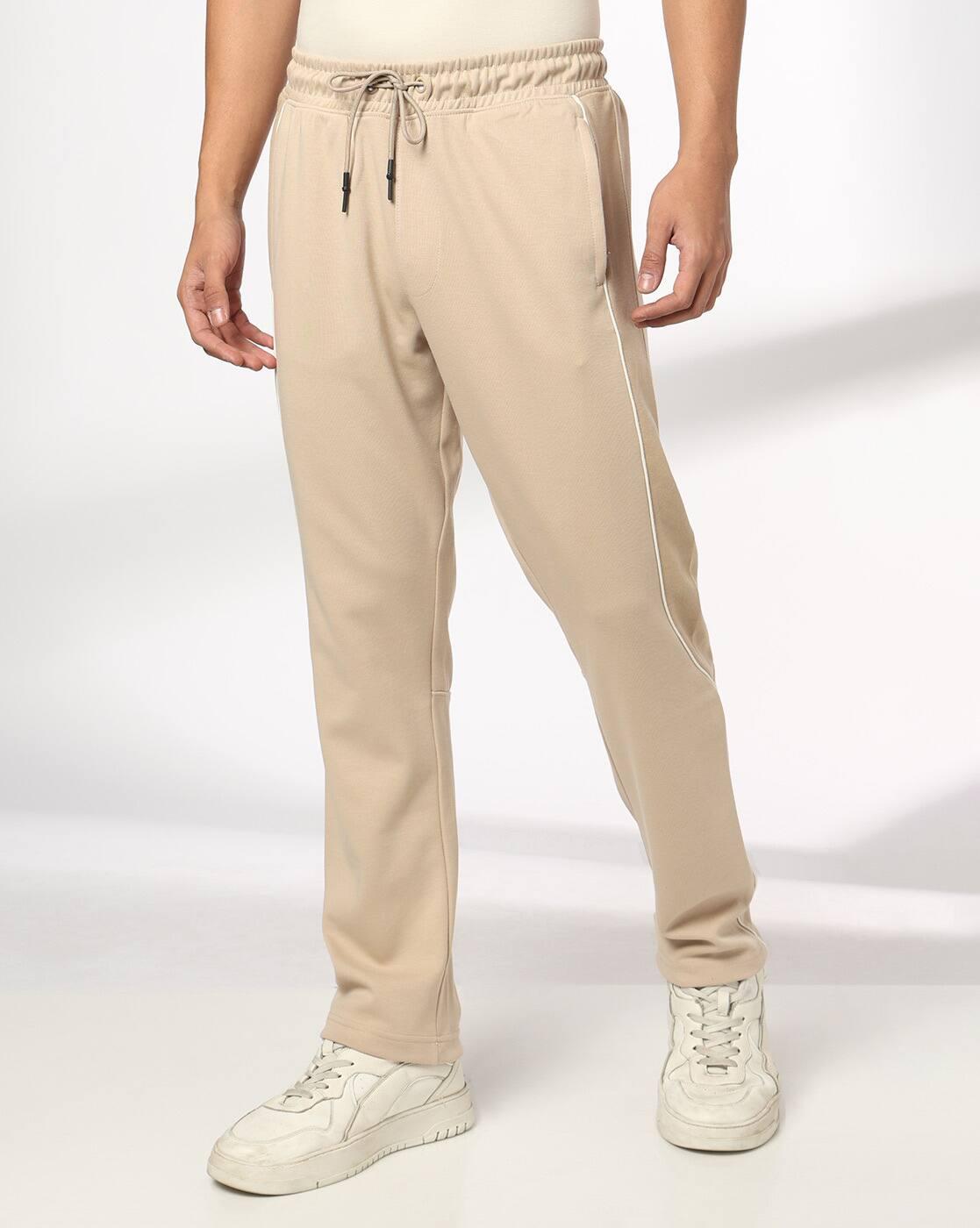 Men Regular Fit with Piping Trackpants