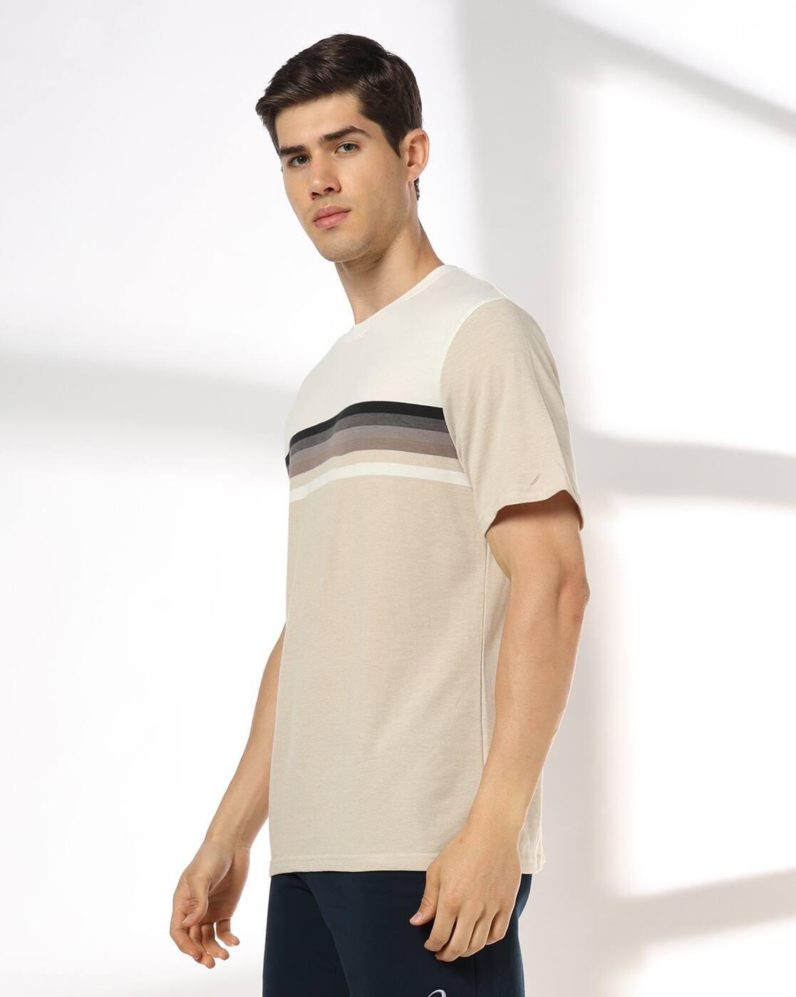 Teamspirit | Men Striped Regular Fit Crew-Neck T-Shirt|1