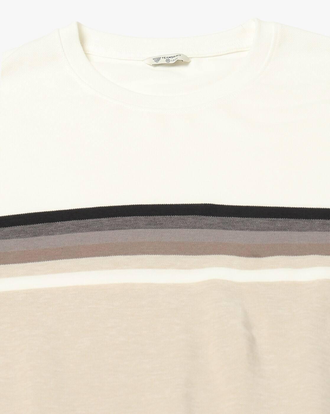 Teamspirit | Men Striped Regular Fit Crew-Neck T-Shirt|4